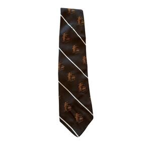 VTG RESILIO Sanger Harris Hunting Motif Tie Retro Business Casual Indie Hipster